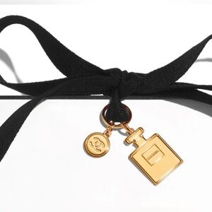 Authentic Holiday 2024 Chanel No. 5 Fragrance Gold Bottle Charm & Chanel Pouch